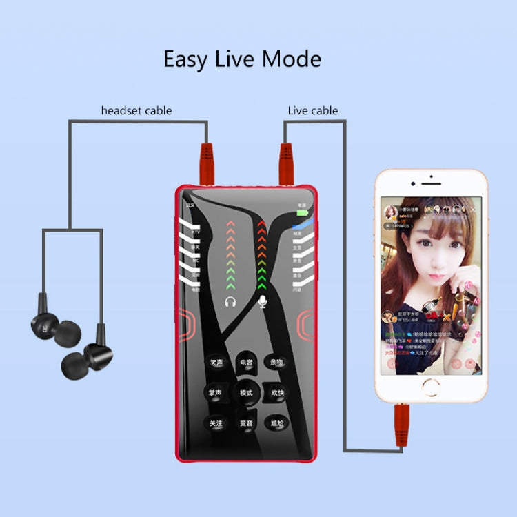 RK-C21 Bluetooth Live Broadcast Audio Headset Microphone Webcast Entertainment Streamer Sound Card for Phone, Computer PC (Red) - Microphone by PMC Jewellery | Online Shopping South Africa | PMC Jewellery | Buy Now Pay Later Mobicred