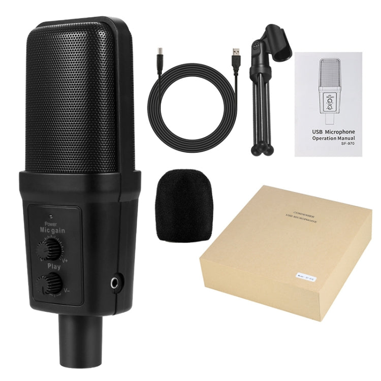 Yanmai SF-970 Professional Condenser Sound Recording Microphone with Tripod Holder & USB Cable , Cable Length: 1.8m(Black) - Microphone by Yanmai | Online Shopping South Africa | PMC Jewellery | Buy Now Pay Later Mobicred