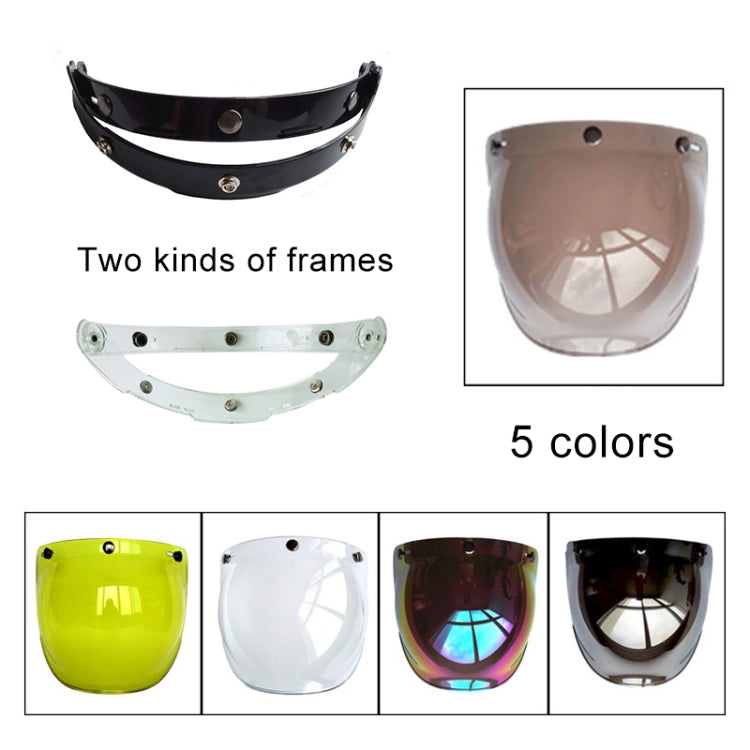 Soman Motorcycle Bubble Visor Open Face Helmet Visor Helmet Windshield Shield with Transparent Frame(Light Smoke) - free shipping - PMC TechLife - Order now!