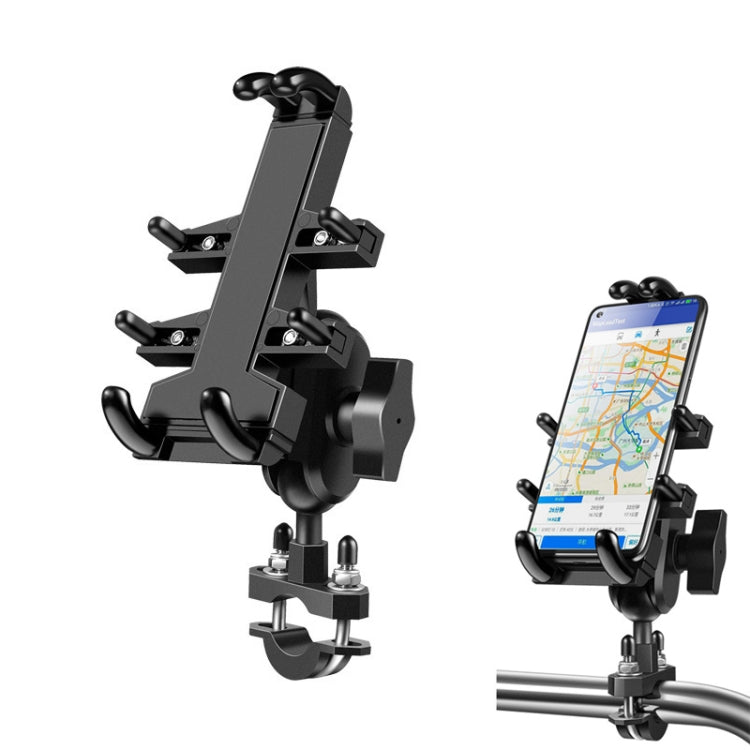 U-shaped Bolt Ball-Head Motorcycle Handlebar Multi-function Eight-jaw Aluminum Phone Navigation Holder Bracket, Width of Phone: 6.5-10.2cm &#160; - Holder by PMC Jewellery | Online Shopping South Africa | PMC Jewellery | Buy Now Pay Later Mobicred