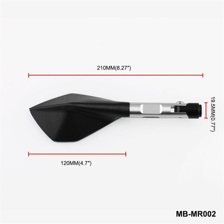 Modified Motorcycle Aluminium Alloy Rhombus Reflective Light Side Rearview Mirror (White) - Side Mirrors by PMC Jewellery | Online Shopping South Africa | PMC Jewellery | Buy Now Pay Later Mobicred