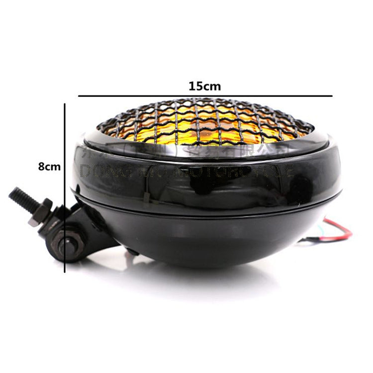 Motorcycle Silver Shell Harley Headlight Retro Lamp LED Light Modification Accessories (Yellow) - Headlights by PMC TechLife | Online Shopping South Africa | PMC TechLife | Buy Now Pay Later Mobicred