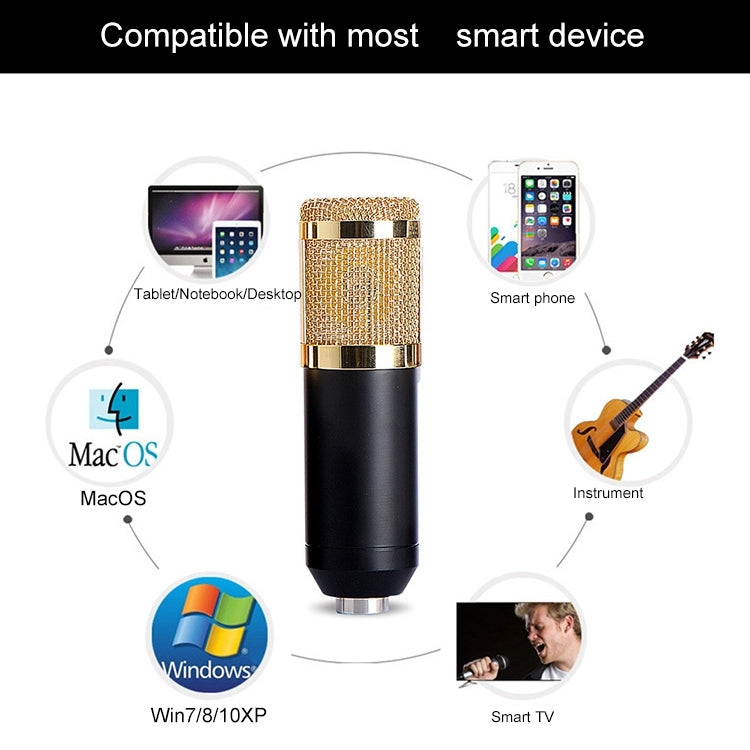 BM-800 Network K-Song Dedicated High-end Metal Shock Mount Microphone Set(Black) - Microphone by PMC TechLife | Online Shopping South Africa | PMC TechLife | Buy Now Pay Later Mobicred