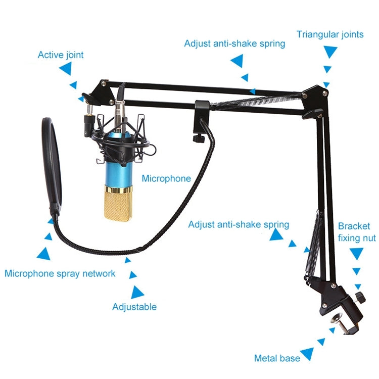 BM-800 Network K-Song Dedicated High-end Metal Shock Mount Microphone Set(Black) - Microphone by PMC TechLife | Online Shopping South Africa | PMC TechLife | Buy Now Pay Later Mobicred