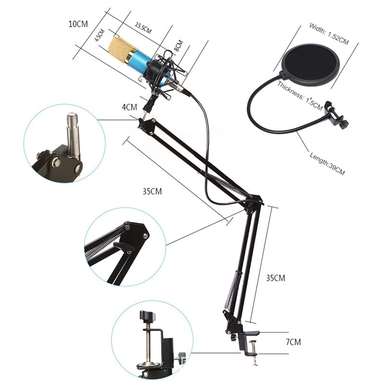 BM-800 Network K-Song Dedicated High-end Metal Shock Mount Microphone Set(Black) - Microphone by PMC TechLife | Online Shopping South Africa | PMC TechLife | Buy Now Pay Later Mobicred