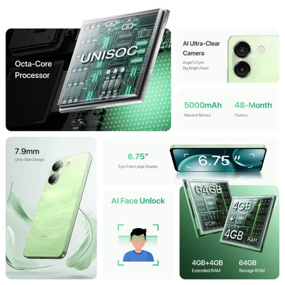 [HK Warehouse] UMIDIGI G9A, 4GB+64GB, Face ID Identification, 6.75 inch Android 14 Go UNISOC SC9863A Octa Core, Network: 4G (Galaxy White) - UMIDIGI by UMIDIGI | Online Shopping South Africa | PMC Jewellery | Buy Now Pay Later Mobicred