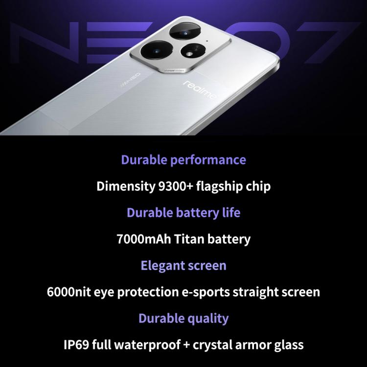 Realme Neo7, 16GB+256GB, 6.78 inch Android 15 / Realme UI 6.0 MediaTek Dimensity 9300+ Octa Core, NFC, Network: 5G, Support Google Play (White) - free shipping - PMc TechLife - Order now!