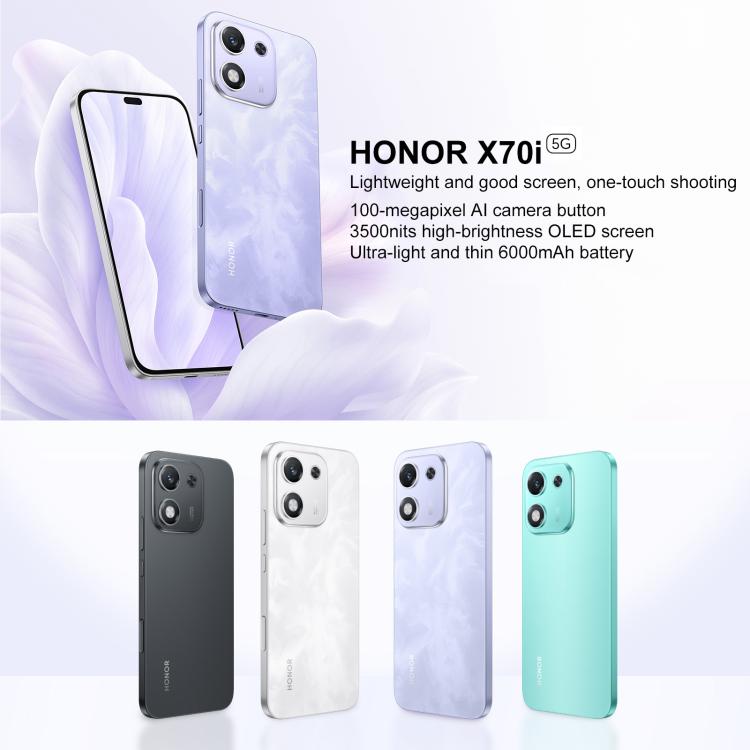 Honor X70i, 12GB+512GB, In-screen Fingerprint, 6.7 inch MagicOS 9.0 Android 15.0 Dimensity 7025 Ultra Octa Core, Network: 5G, OTG, NFC (Black) - free shipping - PMc TechLife - Order now!