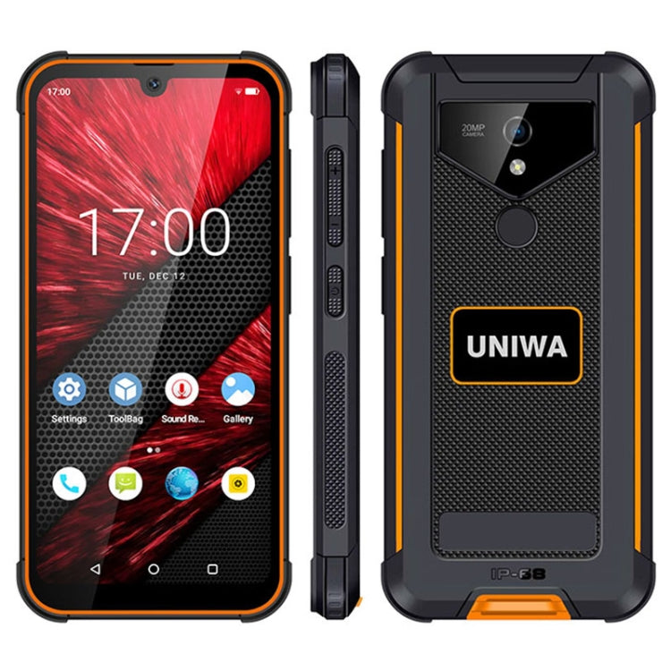 UNIWA F965 Pro Rugged Smart Phone, 6GB+128GB, 6 inch Android 13, MT6762 Octa Core, Network: 4G, NFC, PoC, SOS, UK Plug (Black+Orange) - UNIWA by UNIWA | Online Shopping South Africa | PMC Jewellery | Buy Now Pay Later Mobicred