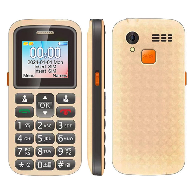 UNIWA M220 Elder Mobile Phone, 1.77 inch, 800mAh Battery, Network: 2G, SOS, LED Flashlight, FM, US Plug (Yellow) - UNIWA by UNIWA | Online Shopping South Africa | PMC Jewellery | Buy Now Pay Later Mobicred