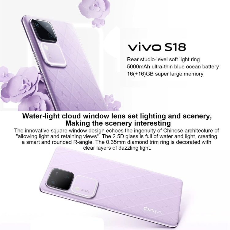 vivo S18, Dual Back Cameras, 8GB+256GB, Face ID Screen Fingerprint Identification, 6.78 inch Android 14.0 OriginOS 4 Snapdragon 7 Gen 3 Octa Core 2.63GHz, OTG, NFC, Network: 5G, Support Google Play (Blue Green) - vivo by vivo | Online Shopping South Africa | PMC Jewellery | Buy Now Pay Later Mobicred