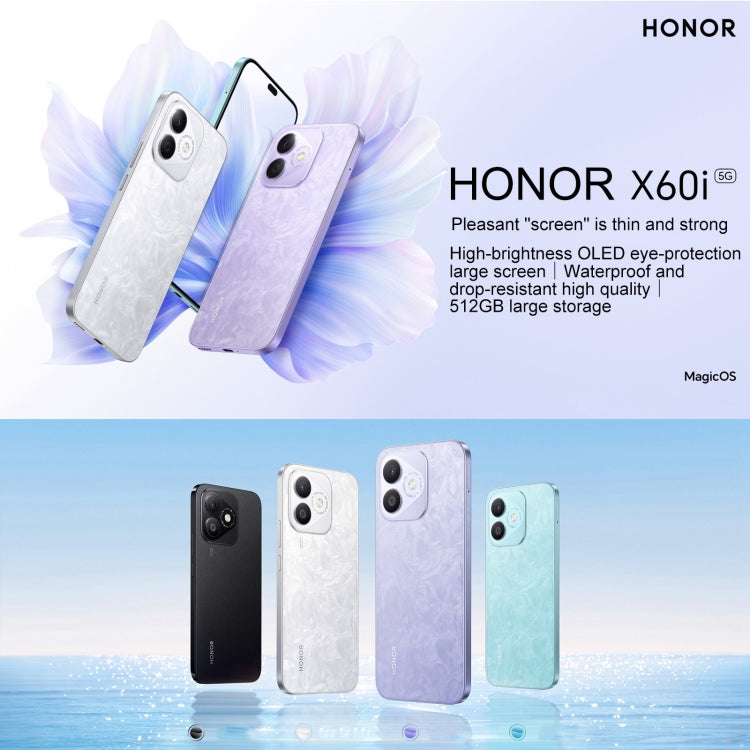 Honor X60i,  8GB+256GB, Screen Fingerprint, 6.7 inch MagicOS 8.0 Dimensity 6080 Octa Core, Network: 5G, OTG, Not Support Google Play (White) - Honor by Huawei | Online Shopping South Africa | PMC Jewellery | Buy Now Pay Later Mobicred