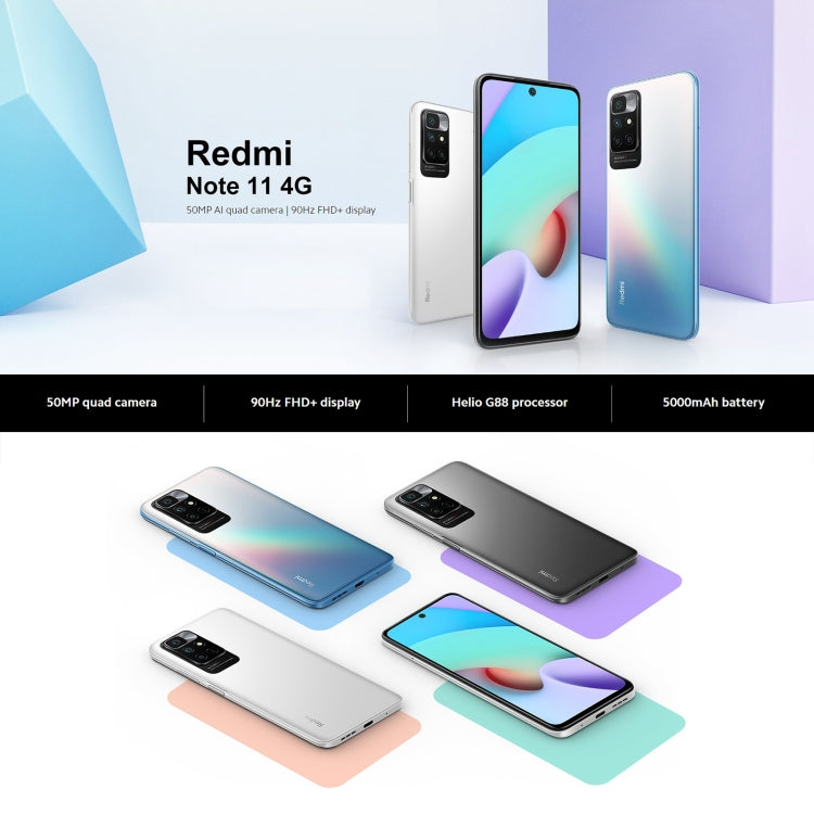 Xiaomi Redmi Note 11 4G, 4GB+128GB, Triple Back Cameras, Face & Fingerprint Identification, 6.5 inch MIUI 12.5 Helio G88 Octa Core up to 2.0GHz, Network: 4G, Support Google Play(Black) - Xiaomi Redmi by Xiaomi | Online Shopping South Africa | PMC Jewellery | Buy Now Pay Later Mobicred