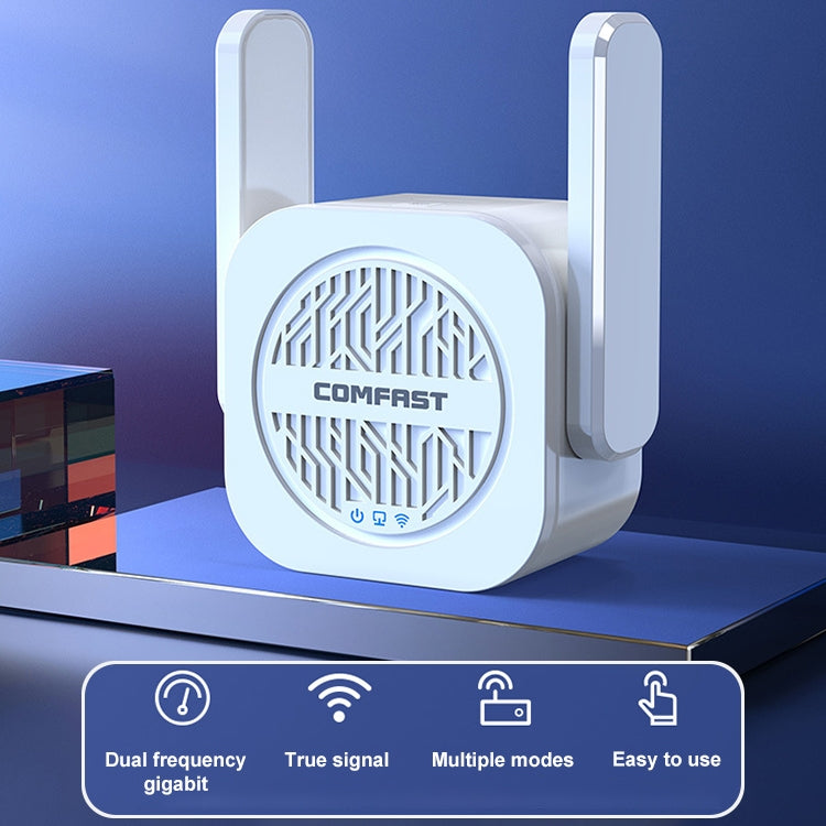 COMFAST CF-WR765AC 1200Mbps Dual Band Wireless Repeater Amplifier with External Antenna - free shipping - PMC Jewellery - Order now!