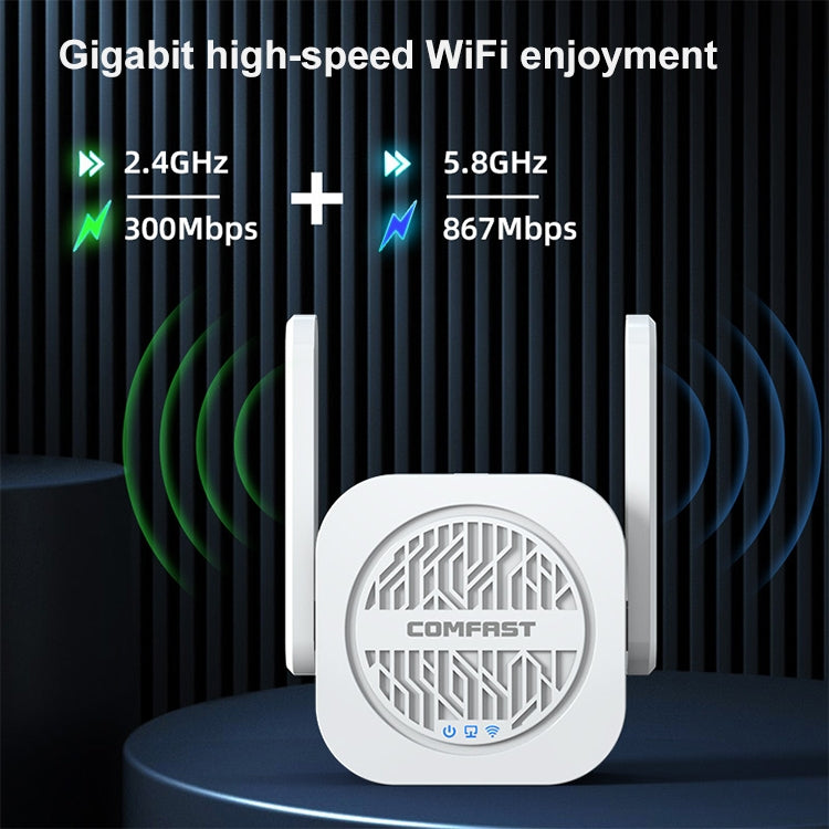 COMFAST CF-WR765AC 1200Mbps Dual Band Wireless Repeater Amplifier with External Antenna - free shipping - PMC Jewellery - Order now!