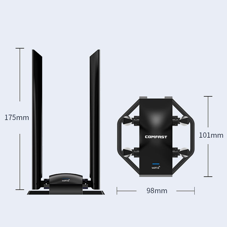 COMFAST CF-966AX Free-drive Dual Band 1800Mbps USB3.0 High Power Wireless WiFi 6 Adapter - USB Network Adapter by COMFAST | Online Shopping South Africa | PMC Jewellery | Buy Now Pay Later Mobicred