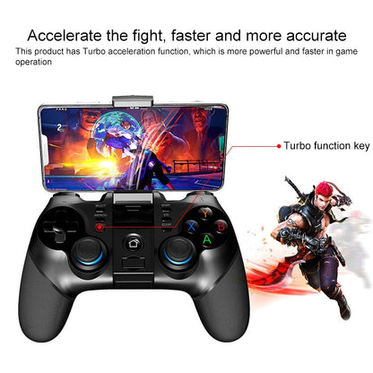 ipega PG-9156 2.4GHz + Bluetooth 4.0 Mobile Phone Gaming Gamepad with Stretchable Mobile Phone Holder & Turbo Button, Compatible with IOS and Android Systems (Black) - Controller Gamepad by ipega | Online Shopping South Africa | PMC Jewellery | Buy Now Pay Later Mobicred