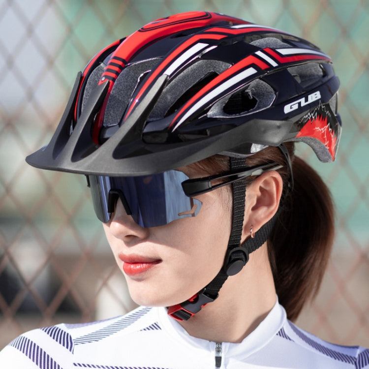 GUB A2 Unisex Bicycle Helmet With Tail Light(Red Black) - Protective Helmet & Masks by GUB | Online Shopping South Africa | PMC Jewellery | Buy Now Pay Later Mobicred