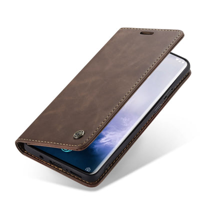 CaseMe-013 Multifunctional Retro Frosted Horizontal Flip Leather Case for OnePlus 7 Pro, with Card Slot & Holder & Zipper Wallet & Photo Frame(Coffee) - OnePlus Cases by CaseMe | Online Shopping South Africa | PMC Jewellery | Buy Now Pay Later Mobicred