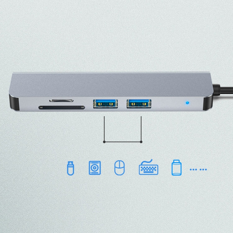 5 in 1 USB-C / Type-C to 4K HDMI + SD / TF Card Slot + USB 2.0 + USB 3.0 Multifunctional Docking Station HUB - USB HUB by PMC Jewellery | Online Shopping South Africa | PMC Jewellery | Buy Now Pay Later Mobicred