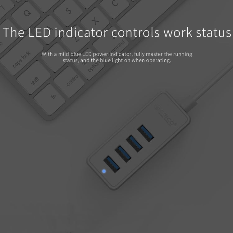 ORICO W5P-U3-100 4-Port USB 3.0 Desktop HUB with 100cm Micro USB Cable Power Supply(Black) - USB 3.0 HUB by ORICO | Online Shopping South Africa | PMC Jewellery | Buy Now Pay Later Mobicred