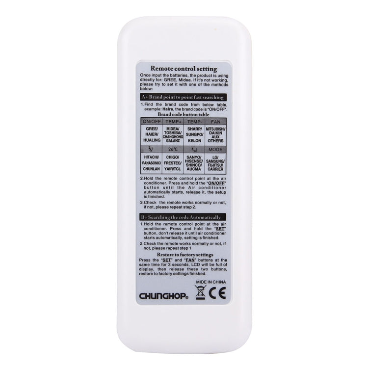 CHUNGHOP K-630E Universal LCD Air-Conditioner Remote Controller - Air-Conditioner by CHUNGHOP | Online Shopping South Africa | PMc TechLife | Buy Now Pay Later Mobicred