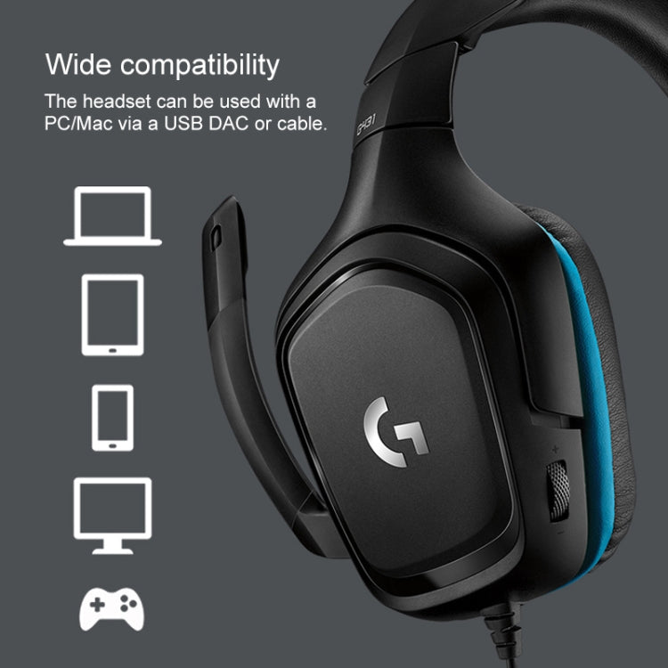 Logitech G431 Dolby 7.1 Surround Sound Stereo Folding Noise Reduction Competition Gaming Headset - Multimedia Headset by Logitech | Online Shopping South Africa | PMC Jewellery | Buy Now Pay Later Mobicred