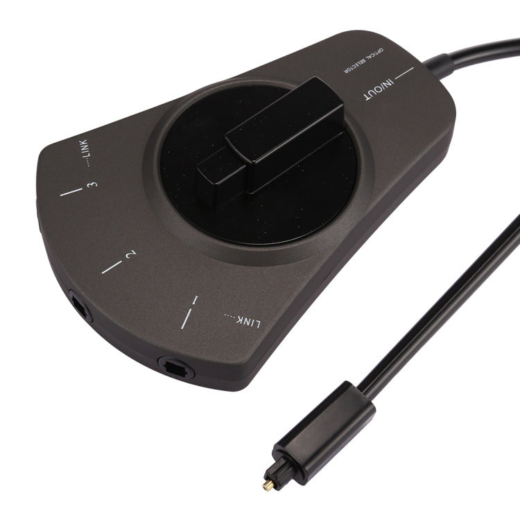 EMK 3 input 1 output Digital Optical Audio Switcher with Toslink Selector Switch for MD / DVD / VCR / CD Player(Black) - free shipping - PMC Jewellery - Order now!