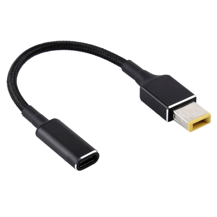 PD 100W 18.5-20V Big Square to USB-C / Type-C Nylon Braid Cable for Lenovo Laptop Notebook, Length: about 30cm - For Lenovo by PMC Jewellery | Online Shopping South Africa | PMC Jewellery | Buy Now Pay Later Mobicred