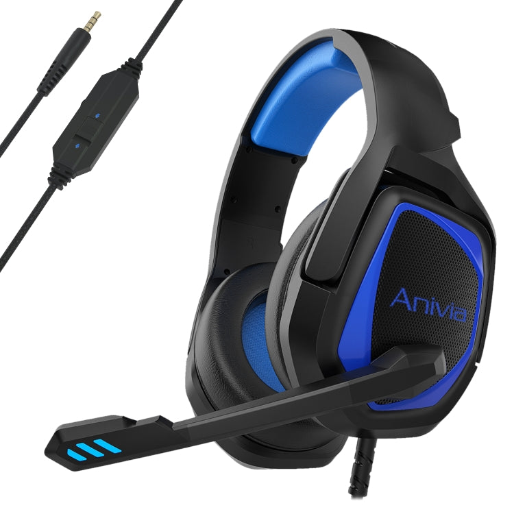 SADES MH602 3.5mm Plug Wire-controlled E-sports Gaming Headset with Retractable Microphone, Cable Length: 2.2m(Black Blue) - Multimedia Headset by SADES | Online Shopping South Africa | PMC Jewellery | Buy Now Pay Later Mobicred