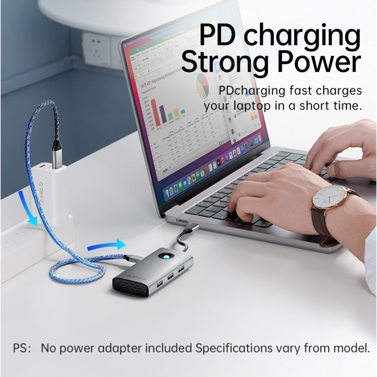 ORICO PW11-5P Type-C / USB-C 5-in-1 5Gbps Multifunction Docking Station(Dark Gray) - USB HUB by ORICO | Online Shopping South Africa | PMC TechLife | Buy Now Pay Later Mobicred