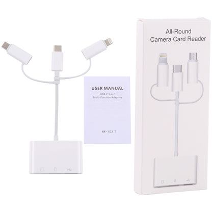 NK 103T 8 Pin + USB-C / Type-C + Micro USB to USB + SD / TF Card Camera Adapter - Converter & Adapter by PMC Jewellery | Online Shopping South Africa | PMC Jewellery | Buy Now Pay Later Mobicred