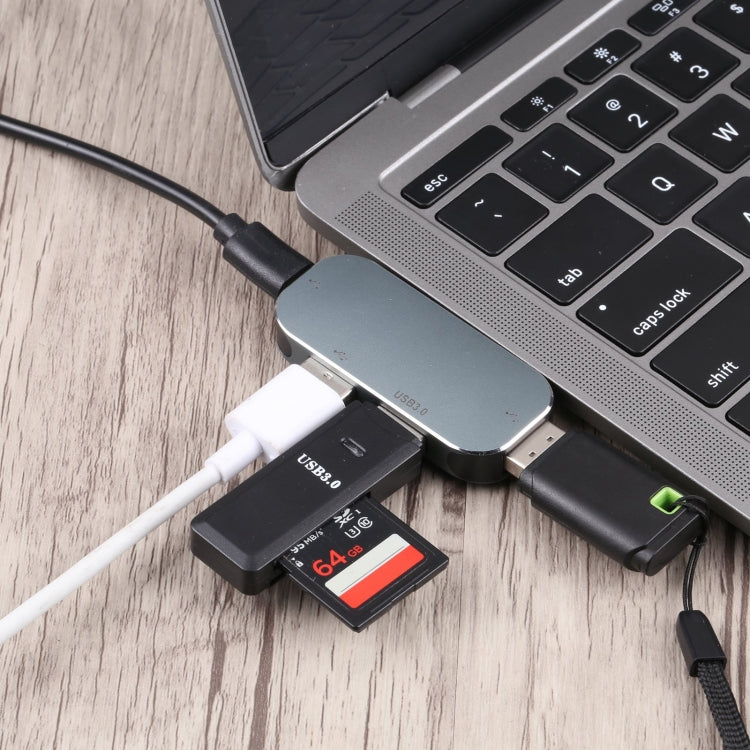 4 in 1 USB-C / Type-C Male to USB-C / Type-C + USB 3.0 + Dual USB Female Adapter - Cable & Adapters by PMC TechLife | Online Shopping South Africa | PMC TechLife | Buy Now Pay Later Mobicred
