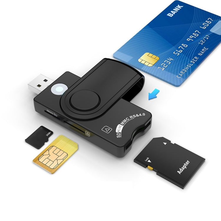 Rocketek CR310-B USB3.0 Multi-function IC Smart Card / SD / TF / SIM Card Reader -  by ROCKETEK | Online Shopping South Africa | PMC Jewellery | Buy Now Pay Later Mobicred