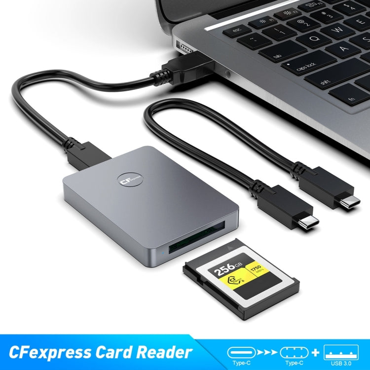 Rocketek CR316 USB3.1 Gen2 CFexpress Type B Card Reader(Silver Grey) -  by ROCKETEK | Online Shopping South Africa | PMC Jewellery | Buy Now Pay Later Mobicred