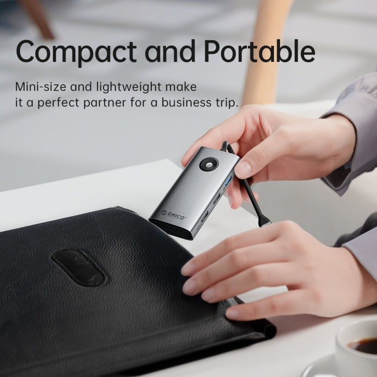 ORICO ORICO-PW11-6PCR R45 Type-C / USB-C 6-in-1 5Gbps Multifunction Docking Station (Silver) - USB HUB by ORICO | Online Shopping South Africa | PMC TechLife | Buy Now Pay Later Mobicred
