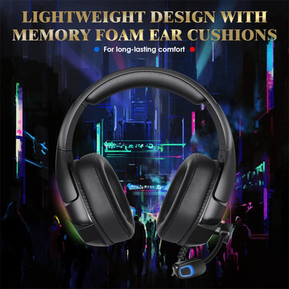 KOTION EACH G3000 3.5mm & USB Plug Stereo RGB Light Gaming Headset with Omni-directional Mic, Cable Length: 1.9m (Black) - Multimedia Headset by KOTION EACH | Online Shopping South Africa | PMC Jewellery | Buy Now Pay Later Mobicred