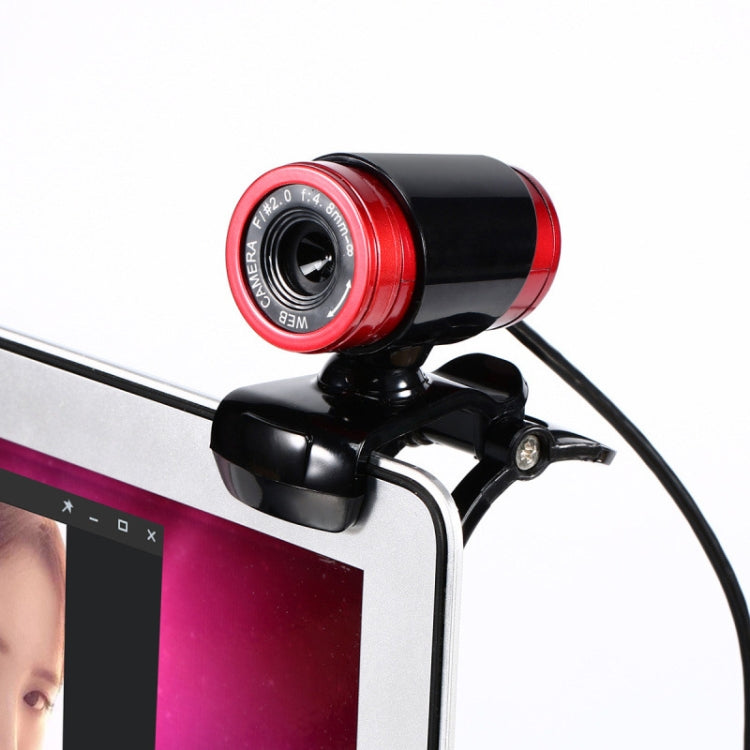 HXSJ A860 30fps 480P HD Webcam for Desktop / Laptop, with 10m Sound Absorbing Microphone, Length: 1.4m(Red + Black) - HD Camera by HXSJ | Online Shopping South Africa | PMC Jewellery | Buy Now Pay Later Mobicred