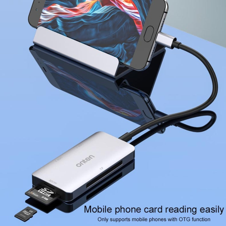 Onten 91882 5 In 1 USB3.0 x3 + SD + TF + CF Type-C / USB-C OTG Multi-function Card Reader - Card Reader by Onten | Online Shopping South Africa | PMC Jewellery | Buy Now Pay Later Mobicred