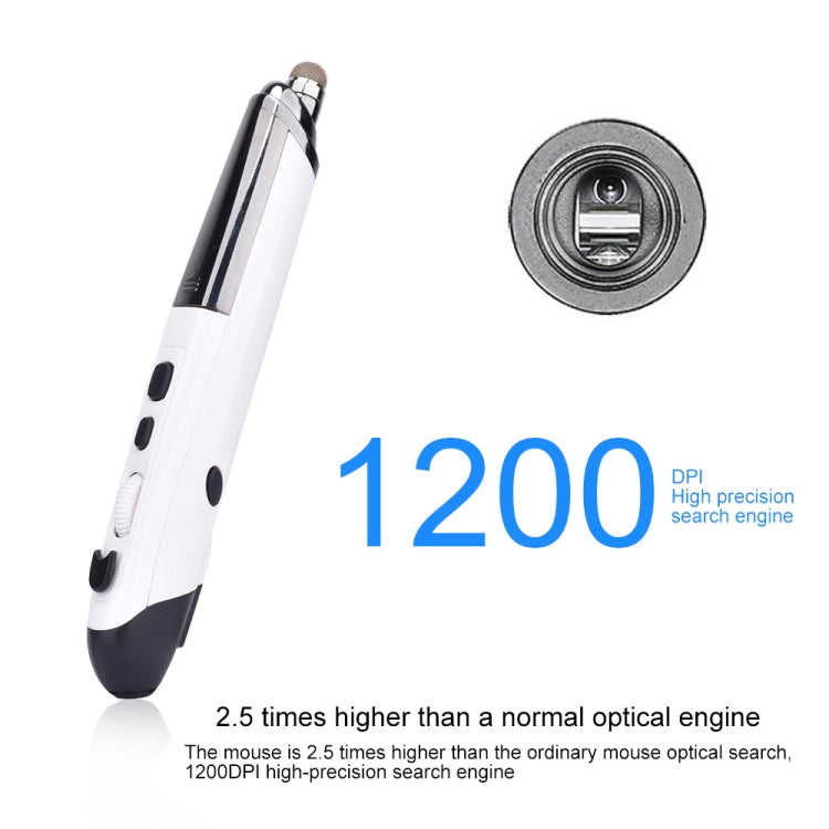 PR-08 6-keys Smart Wireless Optical Mouse with Stylus Pen & Laser Function (White) - Wireless Mice by PMC Jewellery | Online Shopping South Africa | PMC Jewellery | Buy Now Pay Later Mobicred