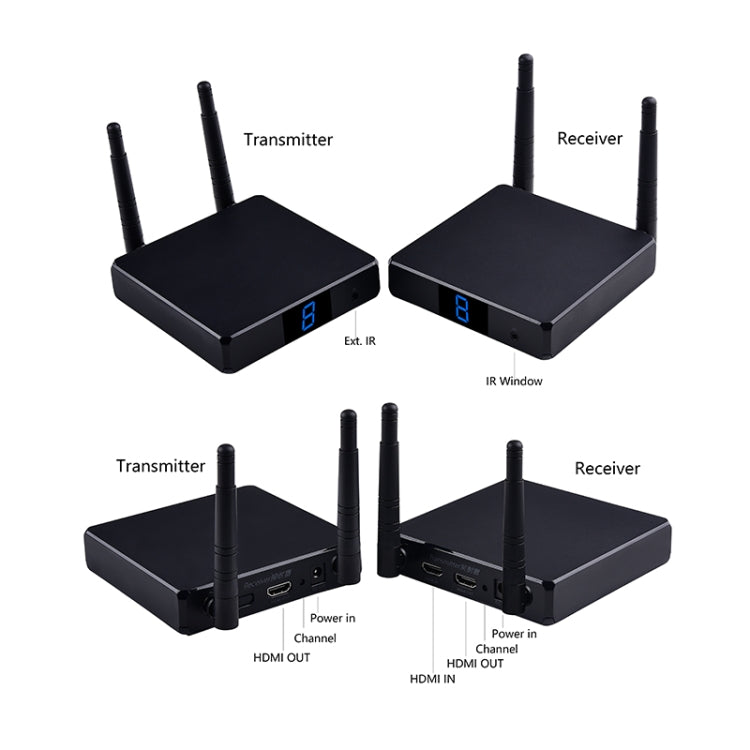 Measy FHD686-2 Full HD 1080P 3D 2.4GHz / 5.8GHz Wireless HD Multimedia Interface Extender 1 Transmitter + 2 Receiver, Transmission Distance: 200m(AU Plug) - Set Top Box & Accessories by Measy | Online Shopping South Africa | PMC Jewellery | Buy Now Pay Later Mobicred