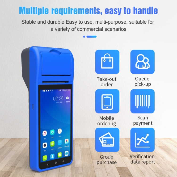 POS-6000 4G Version 1GB+8GB 58mm PDA Handheld 5.5 inch QR Code Android Smart POS Teminal Scanner Printer, EU Plug - Printer by PMC TechLife | Online Shopping South Africa | PMC TechLife | Buy Now Pay Later Mobicred