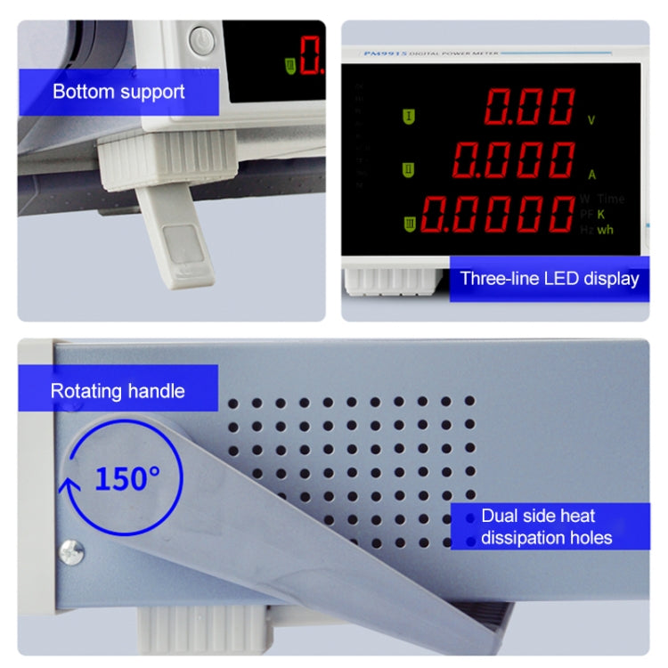 DCUU PM9915 Intelligent Electrical Parameters Measuring Instrument (US Plug) - Current & Voltage Tester by PMC TechLife | Online Shopping South Africa | PMC TechLife | Buy Now Pay Later Mobicred