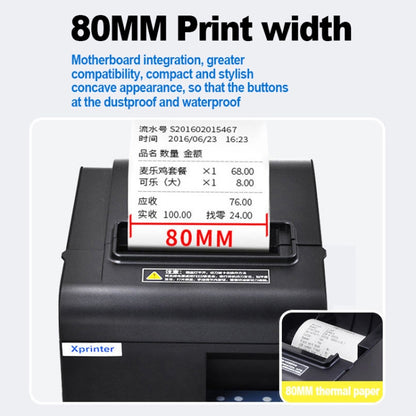 Xprinter N160II USB+Bluetooth Interface 80mm 160mm/s Automatic Thermal Receipt Printer, EU Plug - Printer by Xprinter | Online Shopping South Africa | PMC Jewellery | Buy Now Pay Later Mobicred