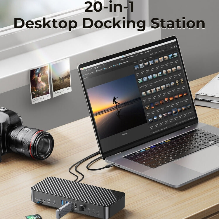 ORICO DKA20-BK-BP 10Gbps 20 in 1 Type-C 3.0 HUB Docking Station(EU Plug) - free shipping - PMC Jewellery - Order now!