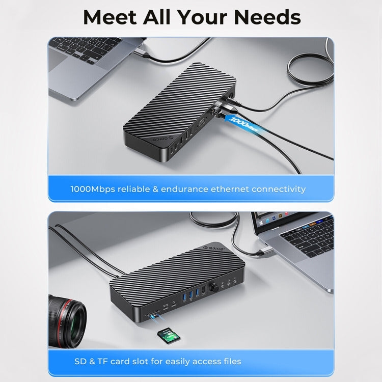 ORICO DKA20-BK-BP 10Gbps 20 in 1 Type-C 3.0 HUB Docking Station(EU Plug) - free shipping - PMC Jewellery - Order now!