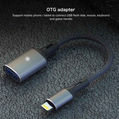 8 Pin to USB OTG Adapter Cable, Suitable for Systems Above IOS 13 (Grey) - Converter & Adapter by PMC Jewellery | Online Shopping South Africa | PMC Jewellery | Buy Now Pay Later Mobicred