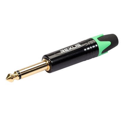 10 PCS TC202 6.35mm Gold-plated Mono Sound Welding Audio Adapter Plug(Green) - Microphone Audio Cable & Connector by PMC Jewellery | Online Shopping South Africa | PMC Jewellery | Buy Now Pay Later Mobicred