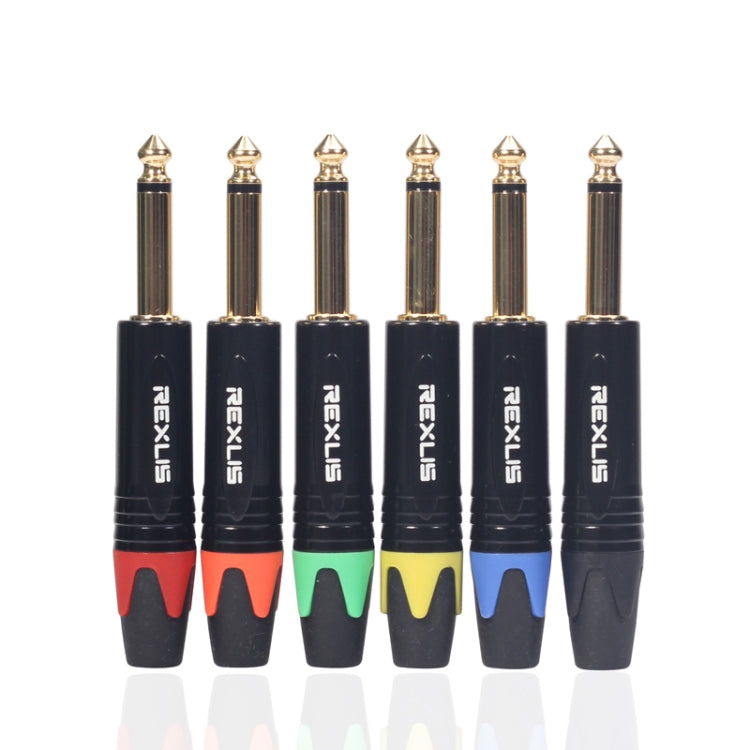 10 PCS TC202 6.35mm Gold-plated Mono Sound Welding Audio Adapter Plug(Green) - Microphone Audio Cable & Connector by PMC Jewellery | Online Shopping South Africa | PMC Jewellery | Buy Now Pay Later Mobicred