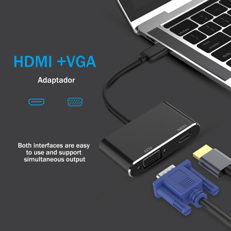 2 in 1 USB 3.0 to HDMI + VGA Adapter(Silver) - Cable & Adapters by PMC Jewellery | Online Shopping South Africa | PMC Jewellery | Buy Now Pay Later Mobicred